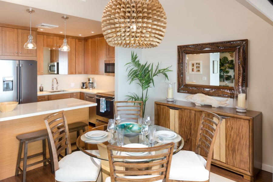 Dining room and kitchen